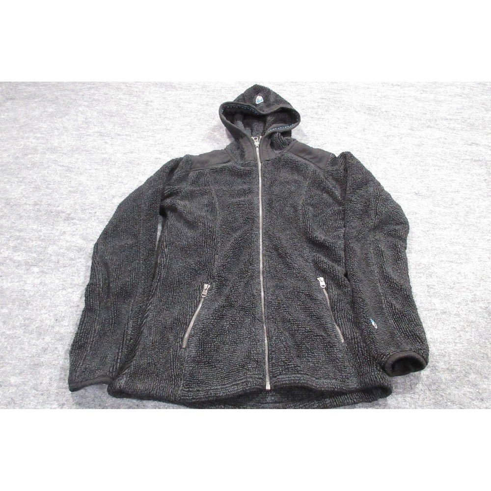 Kuhl Jacket Womens Small Black Fleece Hooded Full Zip Pockets Warm Casual Winter